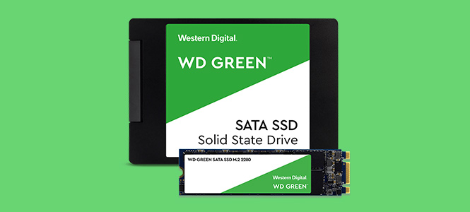WD Green PC SSDの製品画像（2.5インチとM.2）